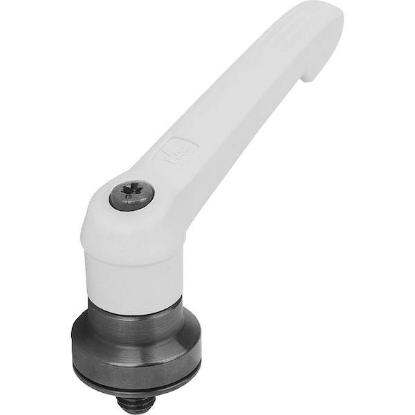 Adjustable Handle W Clamp Force Intensif Size:2 M08X10, Plastic Gray , Comp:Steel Black Oxidized